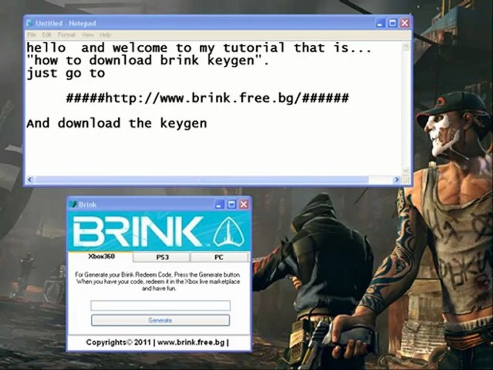 BRINK KEYGEN FOR XBOX 360, PS3 AND PC CRACK | FREE DOWNLOAD