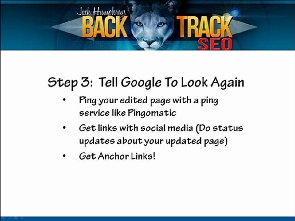 Backtrack SEO Video 5: More on Reverse Optimization and Takeaways