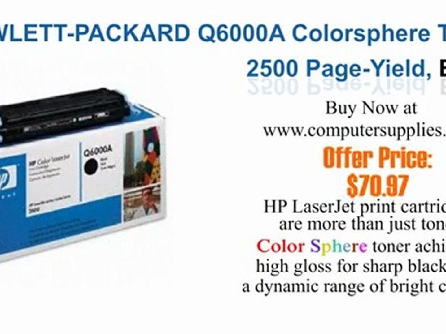 HP Q6001a - HP Q6000a Reviews - HP Q6000A Black Print Cartridge - video  Dailymotion