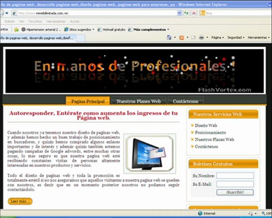 Diseño de paginas web con palabras claves http://www.miwebilimitada.com.ve/