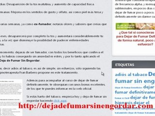 Deja de Fumar sin Engordar definitivamente