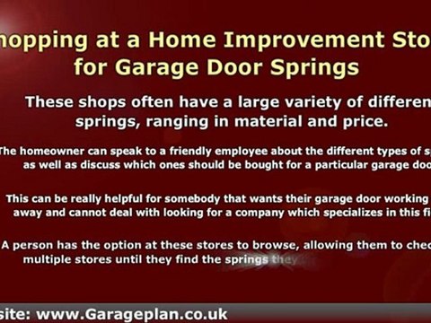 Where to Buy Garage Door Springs
