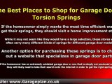 Where to Buy Garage Door Torsion Springs