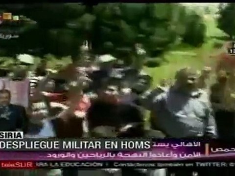 Convoy militar recorre Homs, ciudad Siria