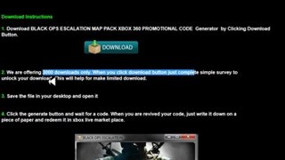 Call of duty Black Ops Map pack 2 Escalation Call Of The dead Inside Xbox .(promotional Code Generator)