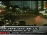 Reprimida marcha contra hidroeléctrica en Chile
