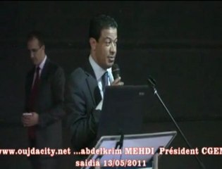 intervention d e Mehdi  Abdelkrim mrésident de la CGEM a saidia dans les Escales Régionales de l'entreprise