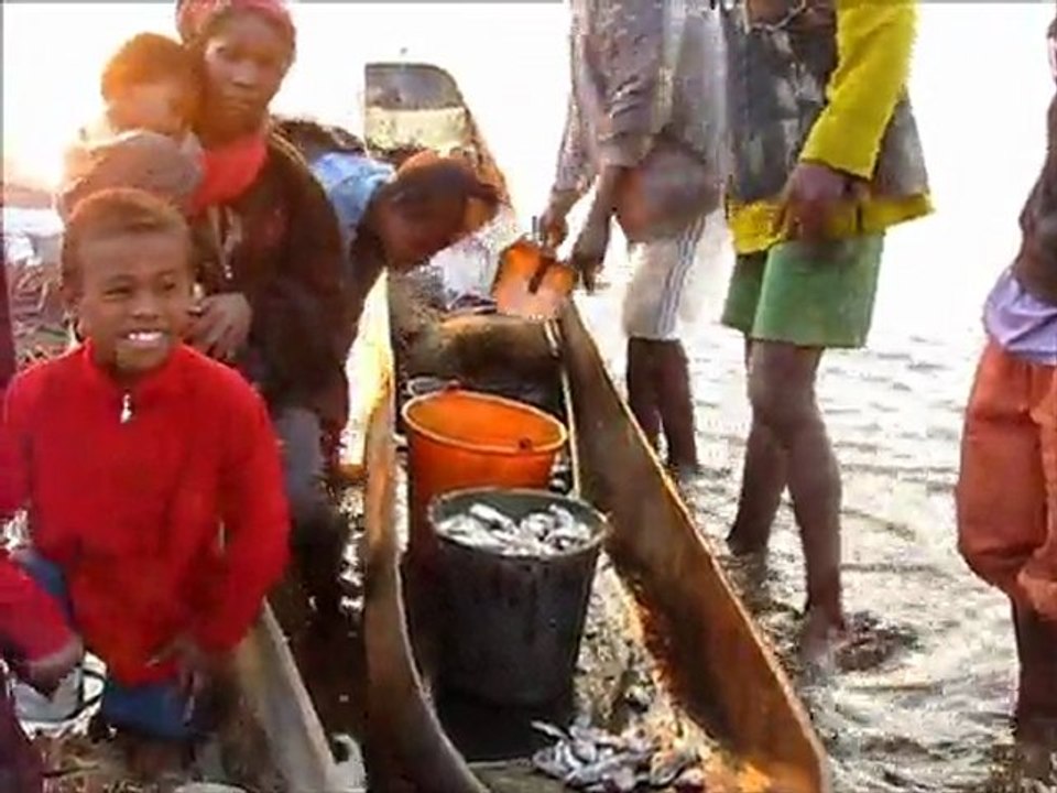 Lac Alaotra arrivée des pêcheurs