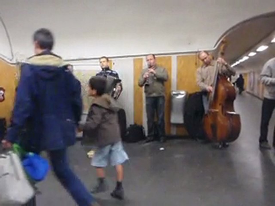 buskers on " Châtelet-les Halles" metro station , Paris