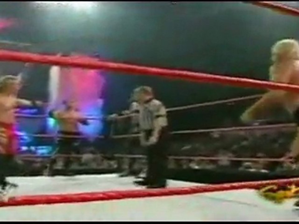 Chris Jericho, Edge and Chris Benoit vs Evolution WWE RAW 8-2-04 part 1