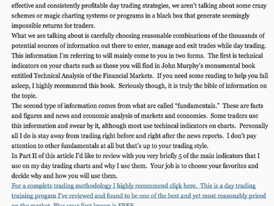 5 Day Trading Strategies and Their Place in Your Day Trading Training (Part 1)
