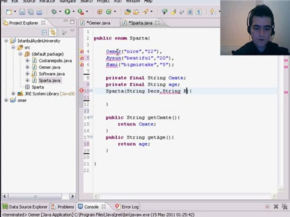 44 Java Programming Tutorial  - Enumeration Omer GEZER