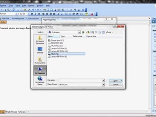 Comment ajouter une image d'arrière plan sur une page FrontPage 2003