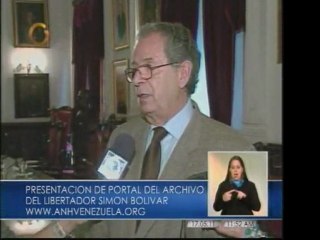 Elías Pino Iturrieta explica importancia del Archivo Digital Simón Bolívar