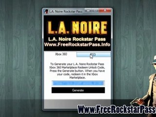 L.A. Noire Rockstar Pass code Leaked - Xbox 360 / PS3