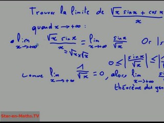 1ère S Limite avec racine carrée, théorème des gendarmes