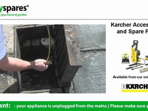 How to use a drain cleaning hose on a Karcher pressure washer