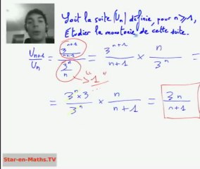 1ère S Monotonie définition, suite strictement positive