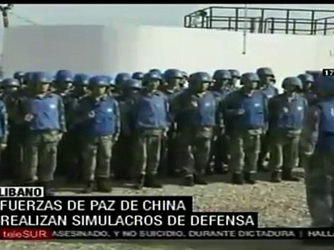 Cascos azules chinos realizan ejercicios en Líbano