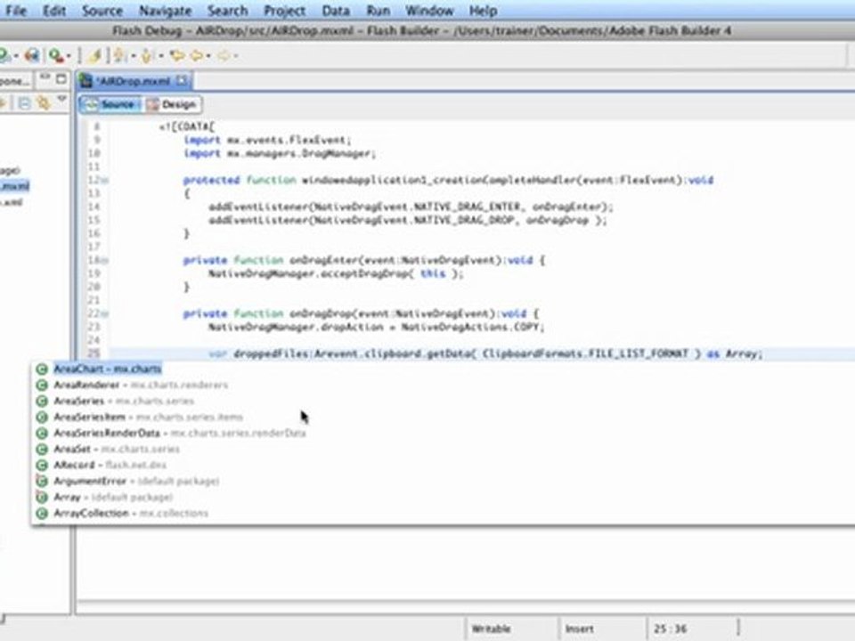 Adobe Flash CS5 : Gestion du glisser-déposer avec AIR