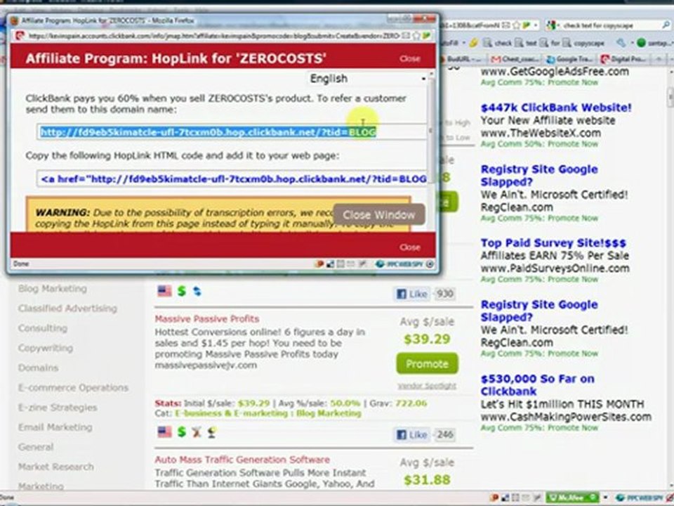 How to search for a product inside Clickbank