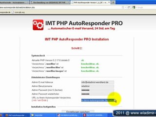 IMT Follow-Up PHP Autoresponder Iinstallation