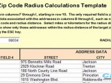 Zip Code Radius Analysis in an Excel Template