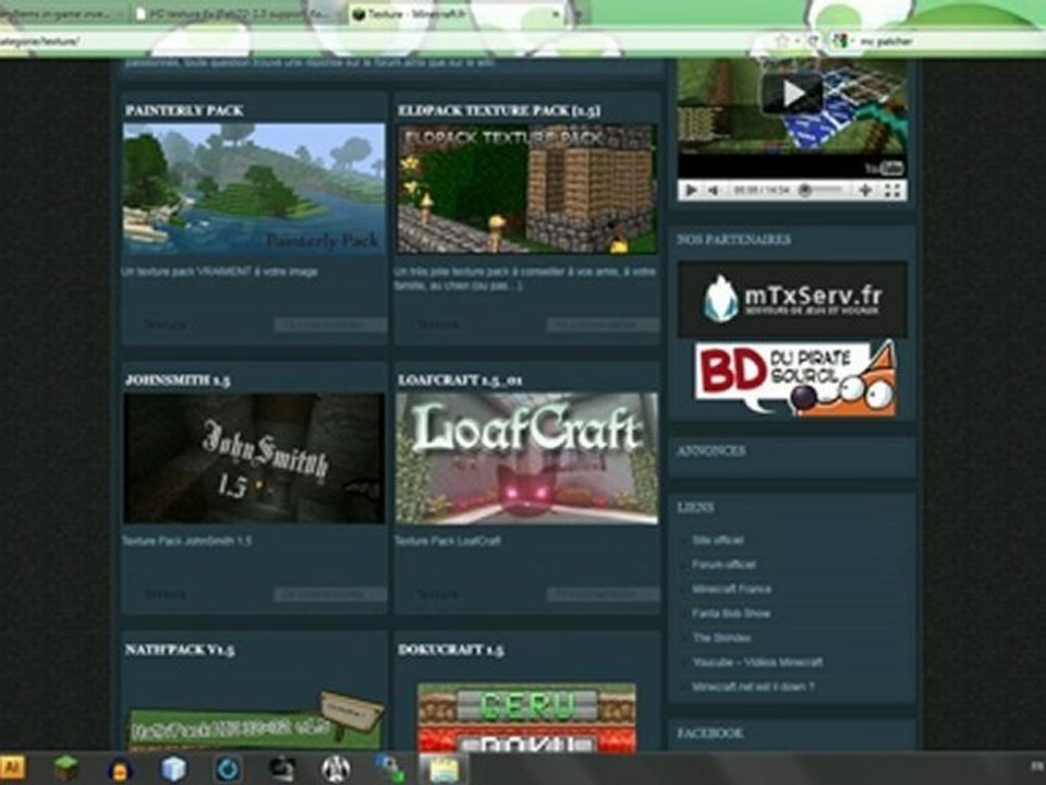 Tutoriel Minecraft : Installer packs de textures et plugins