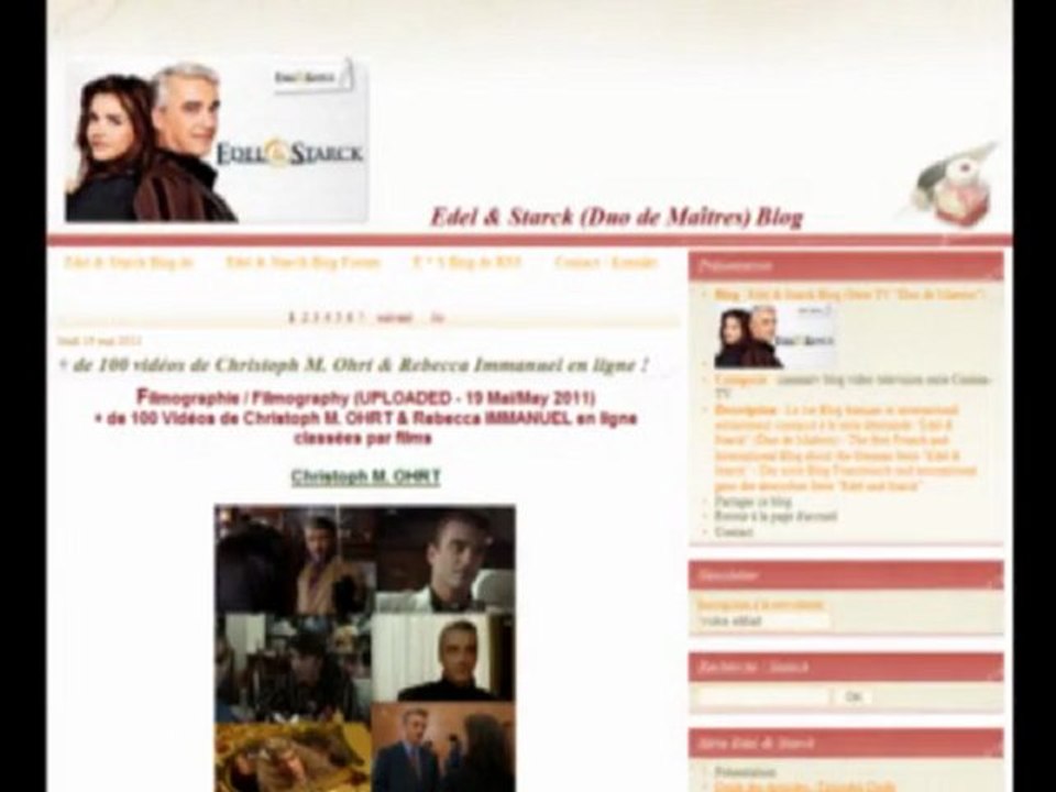 Edel & Starck Blog & Forum (Série TV Duo de Maîtres)