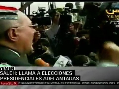 Saleh llama a elecciones presidenciales adelantadas