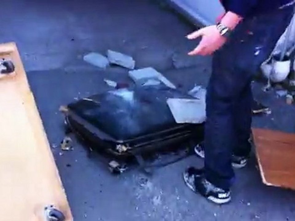 tv breaks cinderblock!