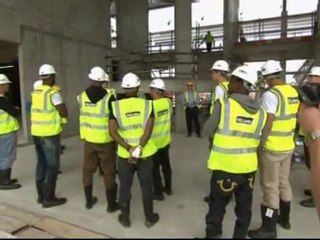 Spurs players tour future training ground