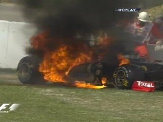 Formula1 Barcelona 2011  FP3 Heidfeld Feu Ralentis