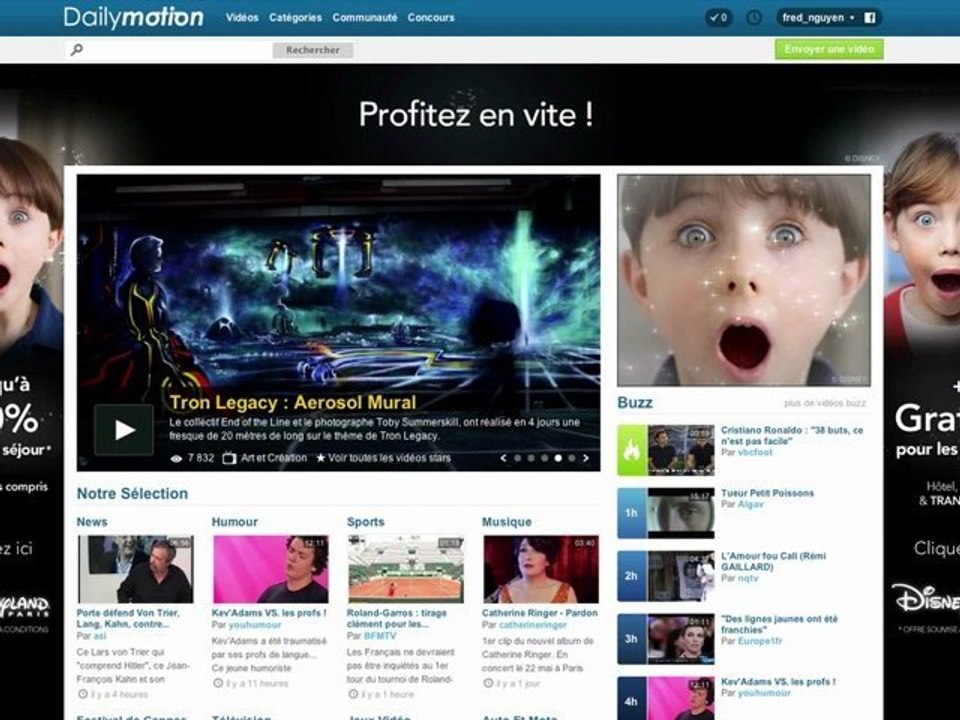 Habillage Disney Homepage Dailymotion