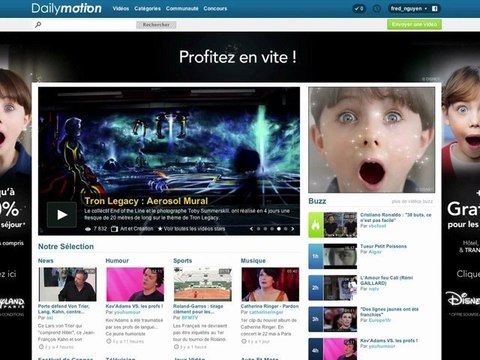 Habillage Disney Homepage Dailymotion