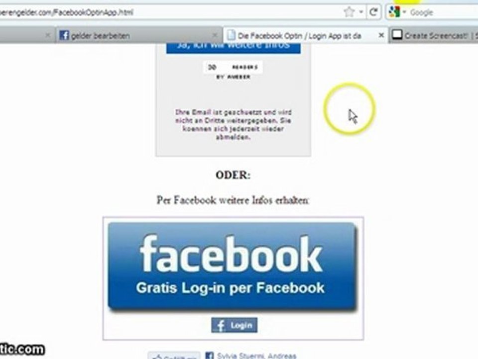 Die Facebook Email Opt-in App