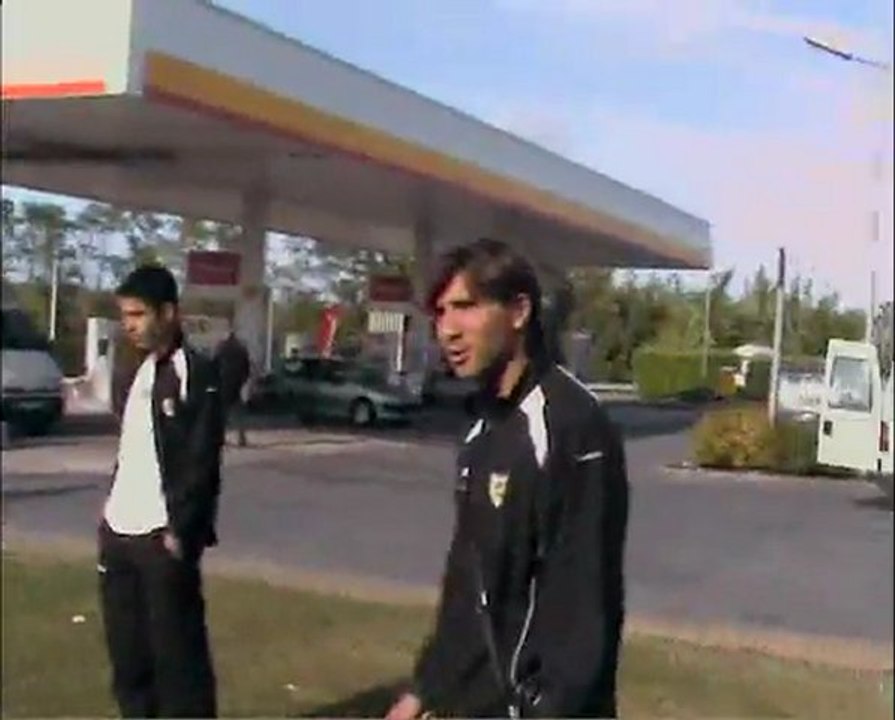 moment de détente de L'a cc Cambrai  sur une aire de repos de retour de Boulogne SUR MER