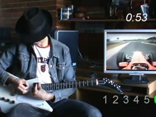 A lap in a F1 car, played on slide guitar