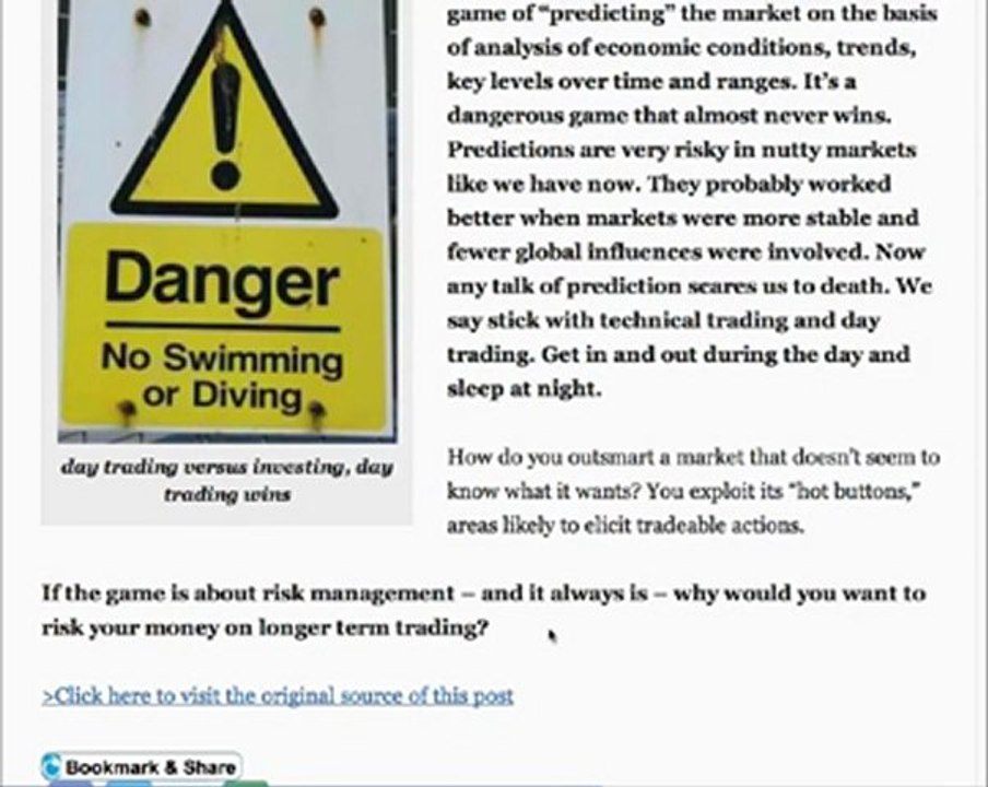 Warning against folly of investing, stick to day trading