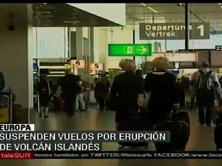Suspenden vuelos por erupción de volcán islandés