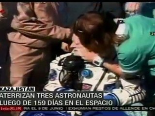 Aterrizan tres astronautas luego de 159 días en el espacio