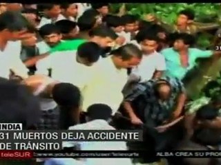 Mueren 31 personas en accidente de tránsito en India