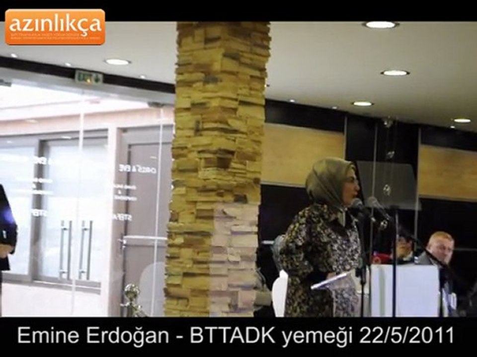 Emine Erdogan'in Bati Trakya'da BTTADK yemeğinde yaptigi konuşma