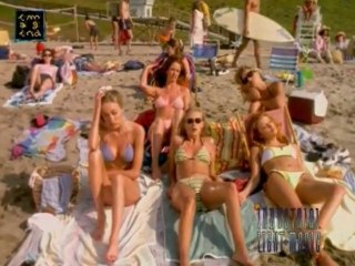 Hot & sweaty girls on a beach rescued by a surfer /Pepsi