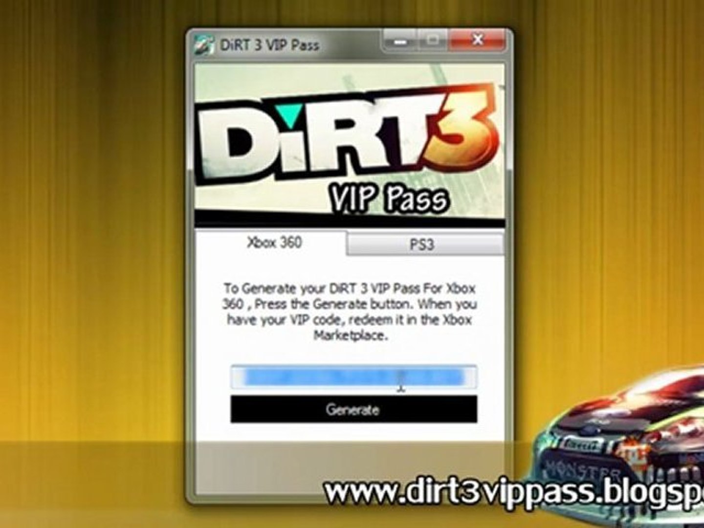 Dirt 3 VIP Pass Free Giveaway - Xbox 360 And PS3 - video Dailymotion