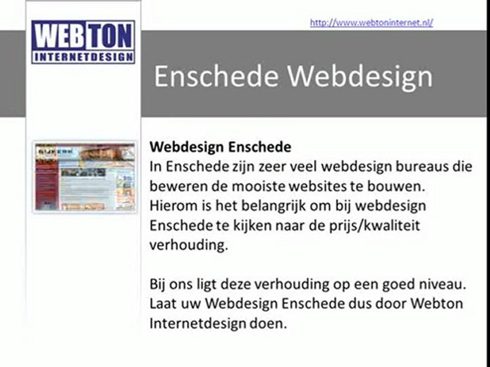 Webdesign nodig voor uw bedrijf in Enschede? WebtonInternet.nl