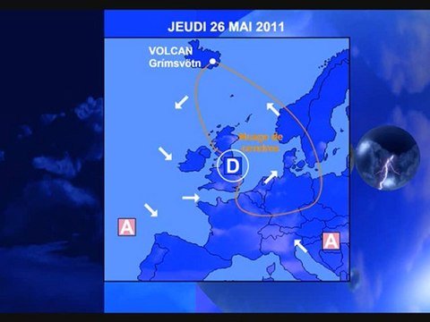 Météo 26 mai 2011: Nuages de cendres en France