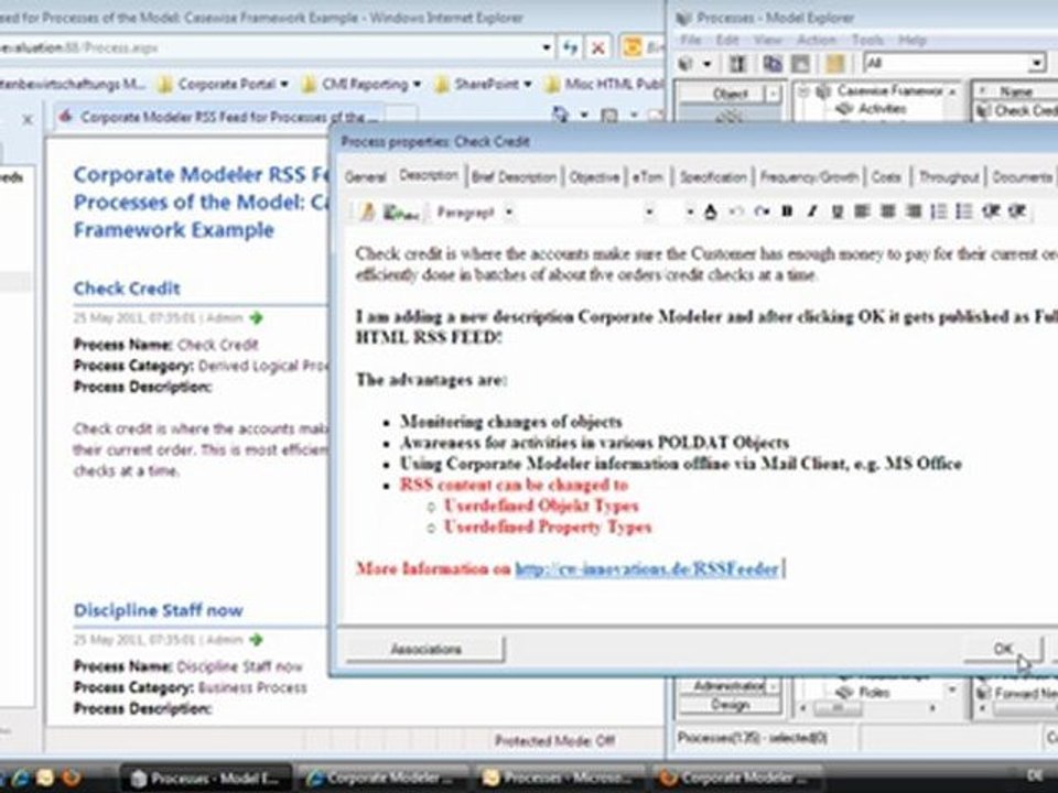 RSS Feed Lösung für Corporate Modeler von Casewise