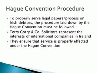 Serving Process in Ireland-Foreign Litigation