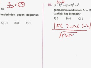 analitik geometri MERKEZ YARIÇAP SORU ÇÖZ